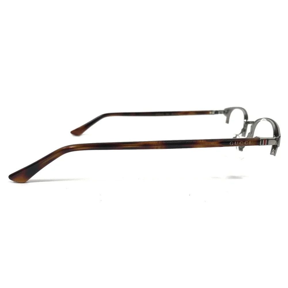 Gucci Eyeglasses Frames GG0020O 003 Brown Tortoise Round Half Rim 49-21-140